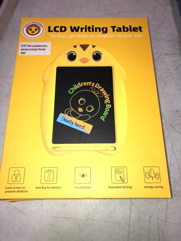 Photo 2 of LCD Writing Tablet for Toddler Kids Toys Christmas Gift - Doodle Board Gifts for Kids with 2 Stylus, Drawing Board Birthday Gifts, Erasable Drawing Tablets for Boys Girls 3 4 5 6 7 Years Old Yellow