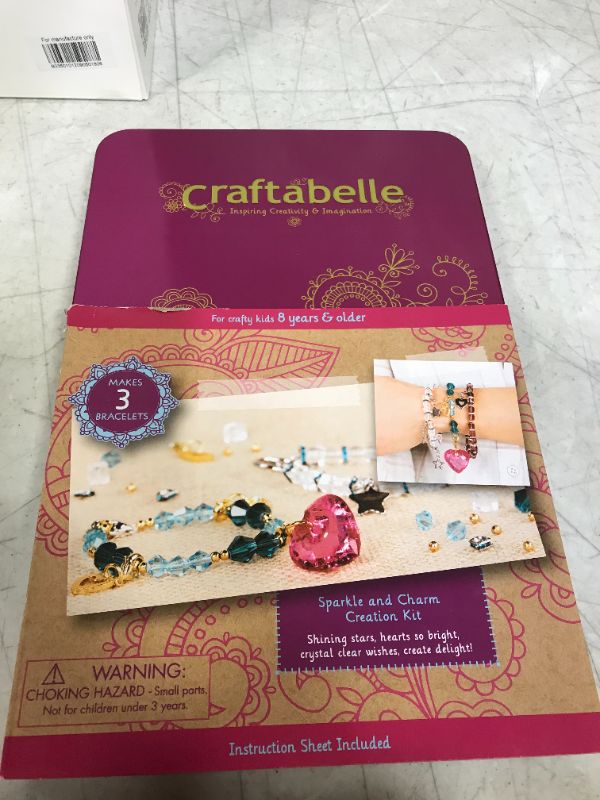 Photo 2 of Craftabelle – Sparkle and Charm Creation Kit – Bracelet Making Kit – 141pc Jewelry Set with Crystal Beads – DIY Jewelry Sets for Kids Aged 8 Years +