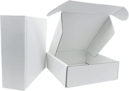 Photo 1 of 6x6x2 inch Small White Mailers Boxes Recyclable Corrugated Gift Box for Packaging Shipping Set of 35