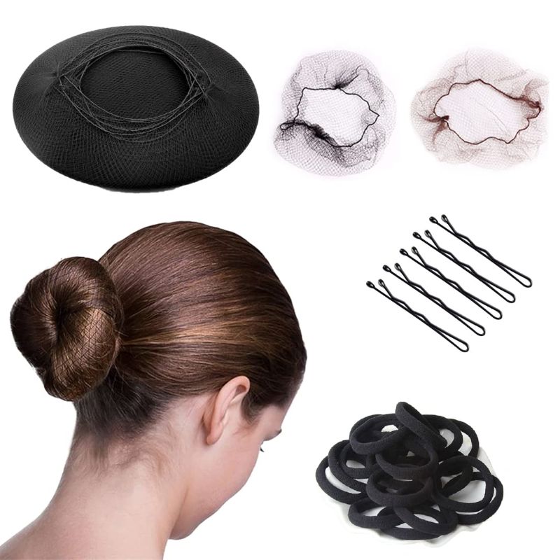 Photo 1 of Hair Net Invisible Elasticity Mesh Wig Nets Edge Mesh Set, 30 PCS Hair Net, 50 PCS U-Pin and 20 PCS Seamless Hair Rope,For Hair Bun Dancer Kitchen Food Service?20Inch? (Black) -- 2 COUNT --
