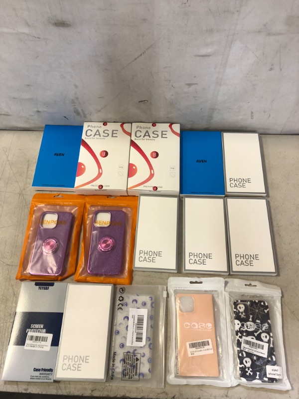 Photo 1 of 15PC LOT, PHONE CASES AND SCREEN PROTECTORS MISC ITEMS, SOLD AS IS