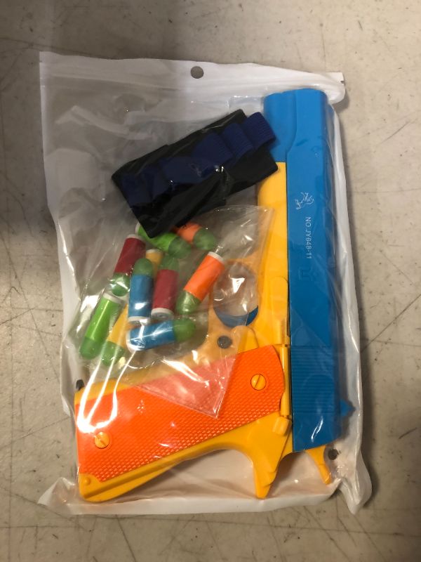 Photo 2 of Colt 1911 Kids Toy Gun with Ejecting Magazine and Colorful Soft Bullets - Style of M1911 with Slide Action Barrel for Training or Play - Unique Gift Intended for Fun,Not Distance or Accuracy (Blue)