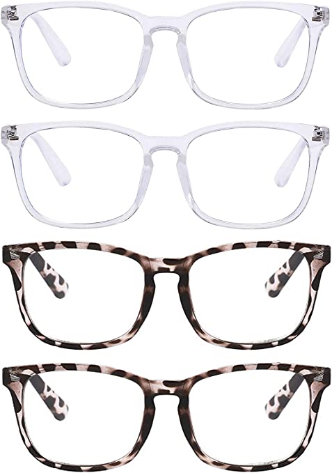 Photo 1 of POLYREAL Blue Light Blocking Glasses for Women Men (white white leopard leopard)