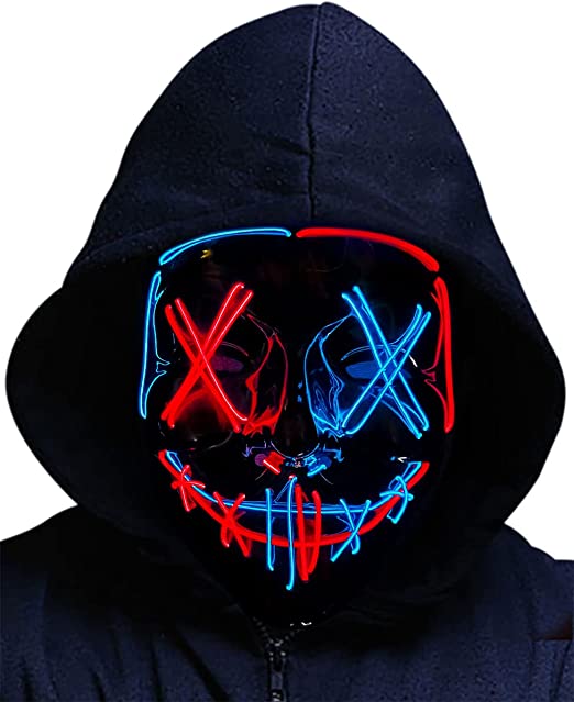 Photo 1 of Halloween Mask LED Light up Mask for Festival Cosplay Halloween Costume for Parties Carnival Gifts