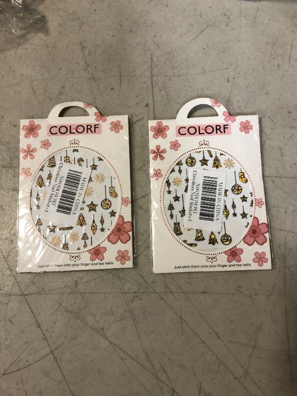 Photo 1 of 2 PACK -- Kalolary Christmas Nail Art Decals Stickers, 9 Sheets Self-Adhesive Gold White Xmas Winter Snowflake Nail Art Design Accessories for Women Girls Christmas Nail Decorations
