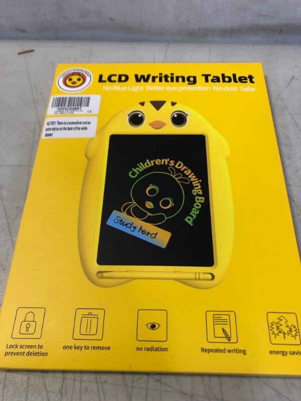 Photo 2 of LCD Writing Tablet for Toddler Kids Toys Christmas Gift - Doodle Board Gifts for Kids with 2 Stylus, Drawing Board Birthday Gifts, Erasable Drawing Tablets for Boys Girls 3 4 5 6 7 Years Old Yellow