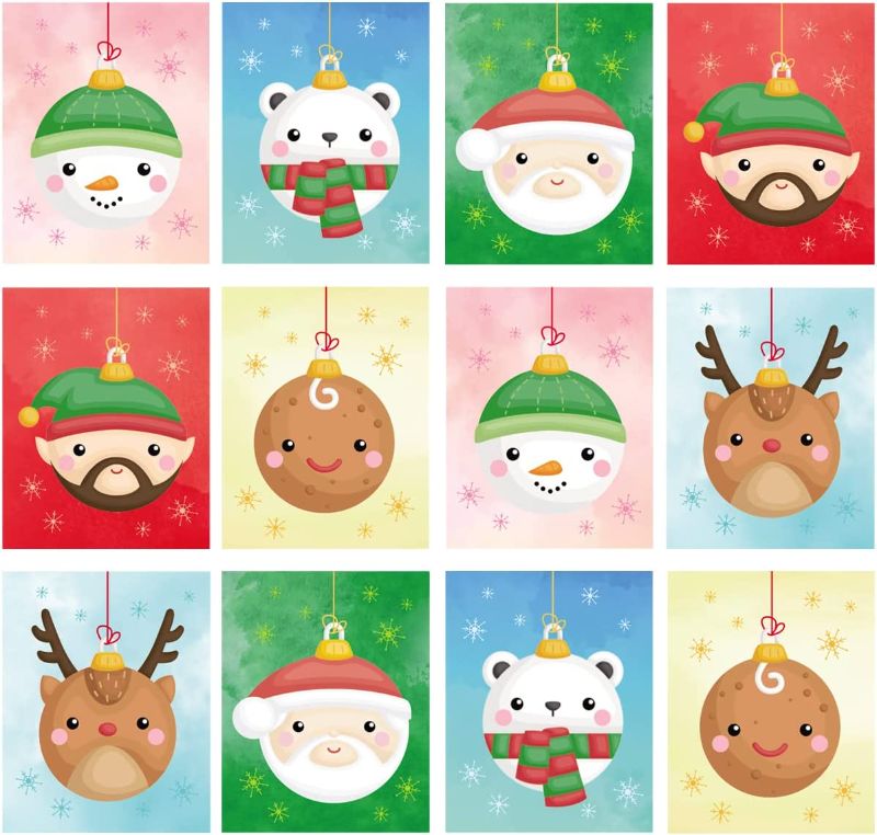 Photo 1 of ceiba tree Mini Christmas Cards Happy Holiday Ornament Greeting Cards Xmas Cards for Kids with Envelopes 36Pcs