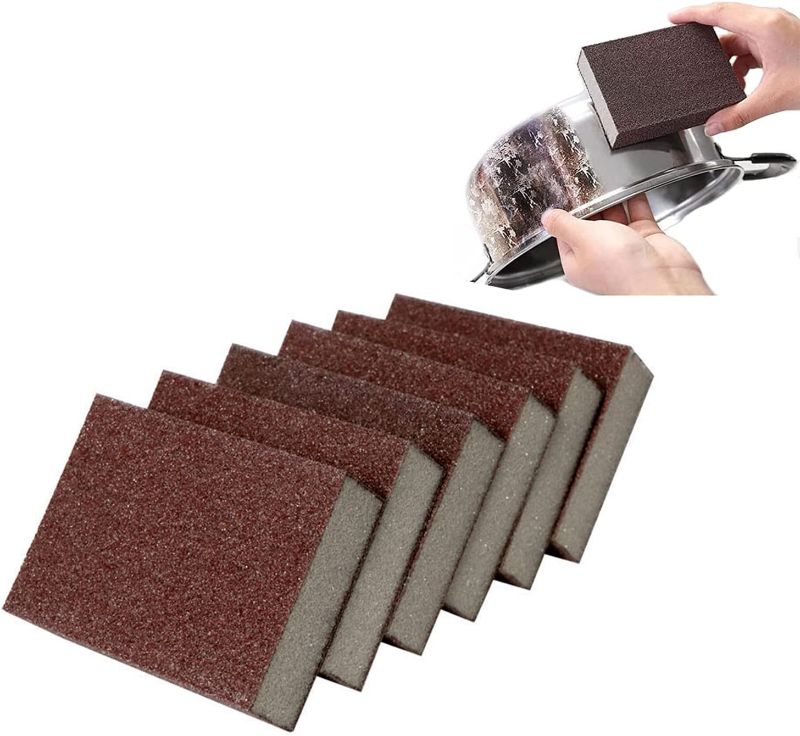 Photo 1 of  Carborundum Sponge 6pcs, Kitchen Nano Emery Magic Clean Rub Pot, Metal Sponge Kitchen Household Cleaning Sponges, Emery Sponges, Nano Scouring Sponge