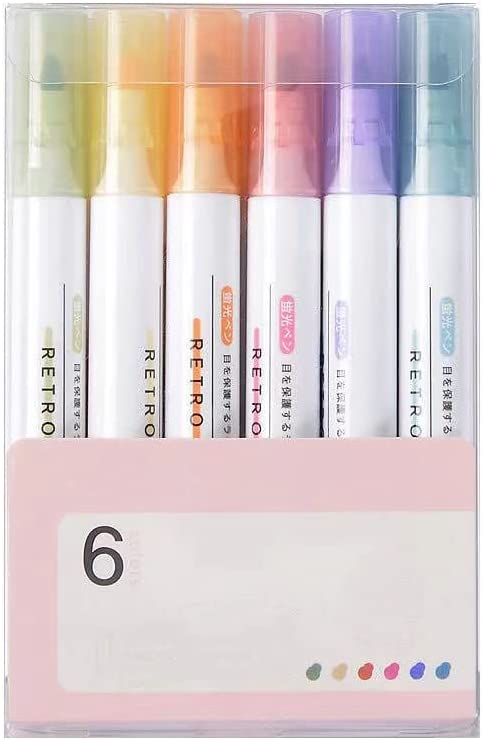 Photo 1 of 2 PACK --- 6-pack Highlighters, Pastel Colors Highlighter Set,Chisel Tip Marker Pens ,for Adults Kids Students Journaling Highlighting Planner Notes, School Supplies, At Home Crafts for Kids?6 colors? (a1)