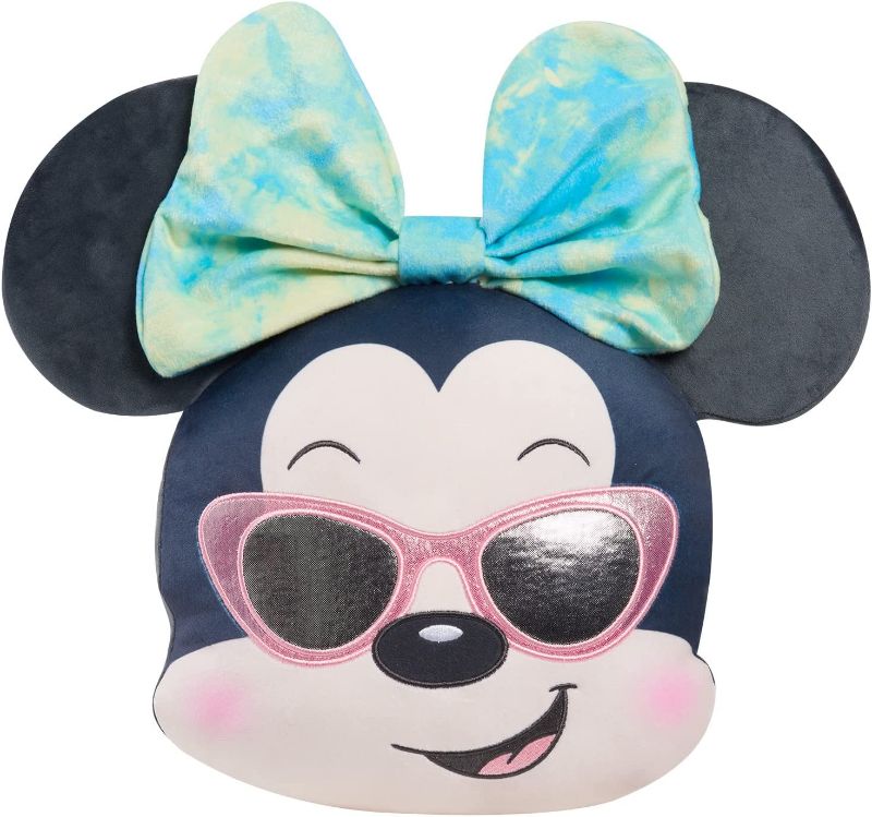 Photo 1 of Disney Street Beach 13.5-Inch Character Head Plush Minnie Mouse, Officially Licensed Kids Toys for Ages 2 Up, Gifts and Presents, Amazon Exclusive