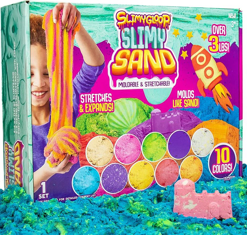 Photo 1 of SLIMYGLOOP SLIMYSAND Value Pack by Horizon Group USA, Includes Over 3 lbs. of Stretchable, Expandable, Moldable, Non-Stick Slimy Play Sand in Resealable Bags, 10