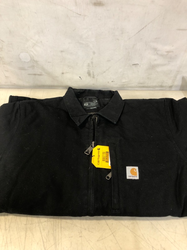 Photo 2 of Carhartt Men's Loose Fit Washed Duck Sherpa-Lined Coat Medium Black