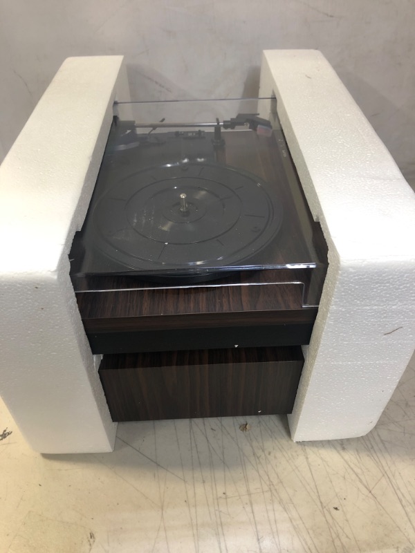 Photo 3 of LP&No.1 Bluetooth Vinyl Record Player with External Speakers, 3-Speed Belt-Drive Turntable for Vinyl Albums with Auto Off and Bluetooth Input
