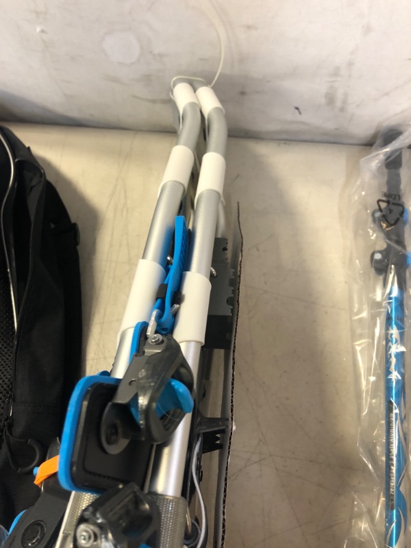 Photo 1 of G2 21/25/30 Inches Light Weight Snowshoes with Toe Box, EVA Padded Ratchet Binding, Heel Lift, Flexible Pivot Bar, Durable Back Strap, Set with Trekking Poles, Carrying Bag, Snow Baskets, Orange/Blue/Red Available