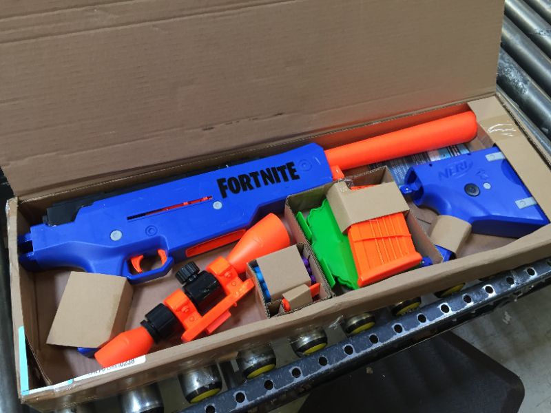 Photo 2 of NERF Fortnite BASR-R Bolt Action Blaster -- Includes 3 Bush Targets, Removable Scope, Removable 6-Dart Clip, 6 Official Elite Darts (Amazon Exclusive) Frustration Free Packaging