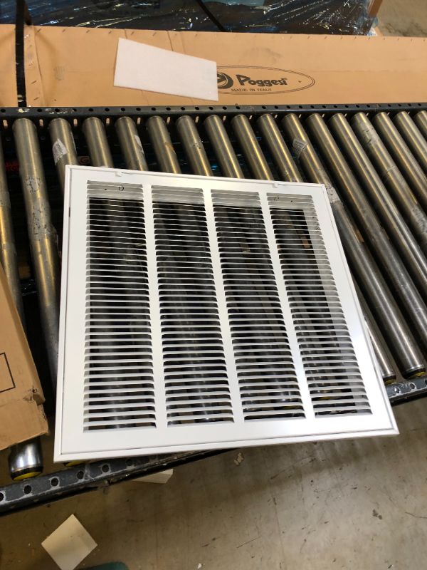 Photo 2 of 20"W x 20"H [Duct Opening Measurements] Steel Return Air Filter Grille [Removable Door] for 1-inch Filters | Vent Cover Grill, White | Outer Dimensions: 22 5/8"W X 22 5/8"H for 20x20 Duct Opening Duct Opening style: 20 Inchx20 Inch