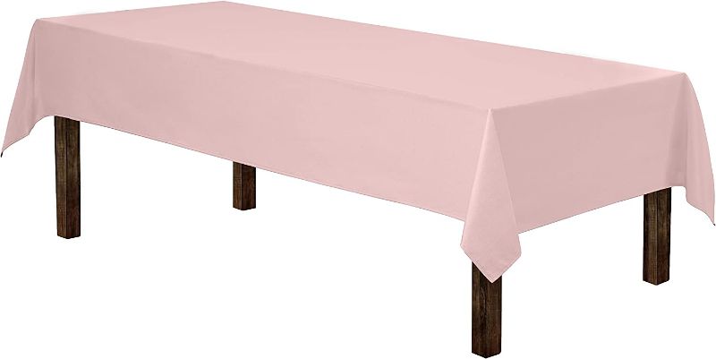 Photo 1 of 2 PK Gee Di Moda Rectangle Tablecloth - 90 x 132 Inch | Pink Rectangular Table Cloth for 6 Foot Table in Washable Polyester | Great for Buffet Table, Parties, Holiday Dinner, Wedding & Baby Shower 
