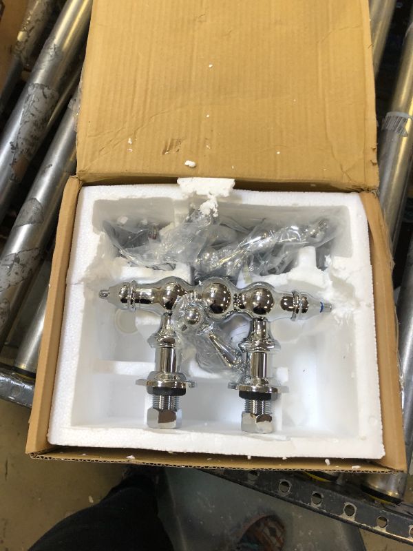 Photo 3 of **FOR PARTS ONLY** Kingston Brass CC62T1 Vintage Leg Tub Filler and Shower, Metal Lever Handle, Polished Chrome