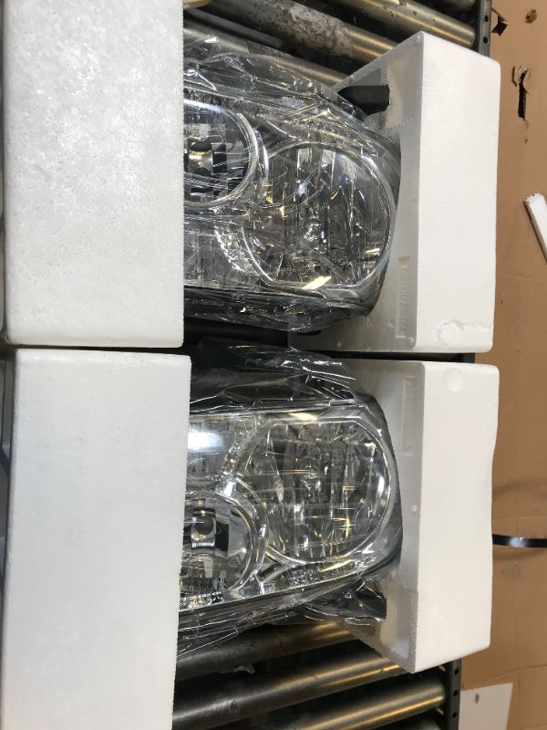 Photo 3 of AS Headlight Assembly Compatible with 2007-2013 Toyota Tundra /2008-2017 Toyota Sequoia Chrome Housing Driver and Passenger Side--UNABLE TO TEST IN FACILITY 
