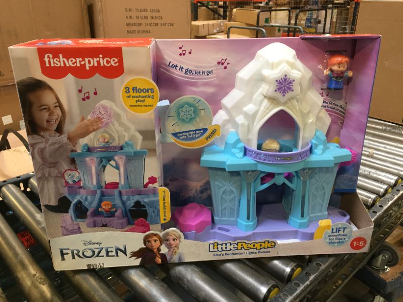 Photo 2 of Disney Frozen Toy, Fisher-Price Little People Playset with Anna and Elsa Toys Lights and Music for Toddlers, Elsa’s Enchanted Lights Palace Standard