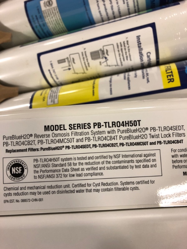 Photo 3 of Pure Blue H2O 4-Stage Certified 50GPD Reverse Osmosis Drinking Water Filtration System