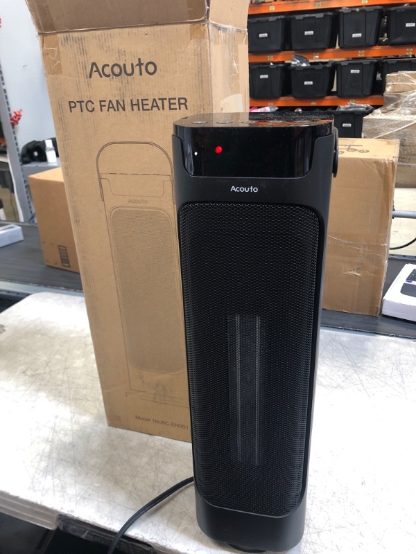 Photo 2 of 24" Space Heater, Heaters for Indoor Use, 1500W Portable Electric Heaters Oscillating Ceramic Heater with Thermostat, PTC Fast Heating, Overheat Protection, 12H Timer for Bedroom, Office, Certified Black