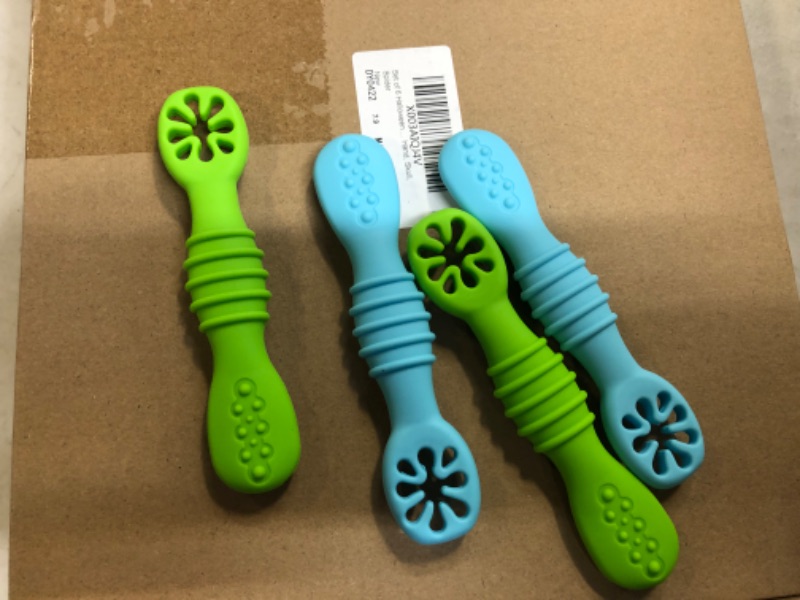 Photo 1 of baby spoons 4 pcs green and blue (3 PACK) 