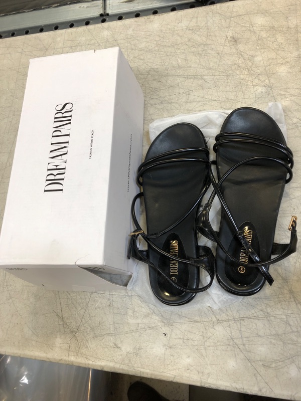 Photo 1 of DREAMPARIS BLACK STRAP ON SANDALS 
SIZE 9 