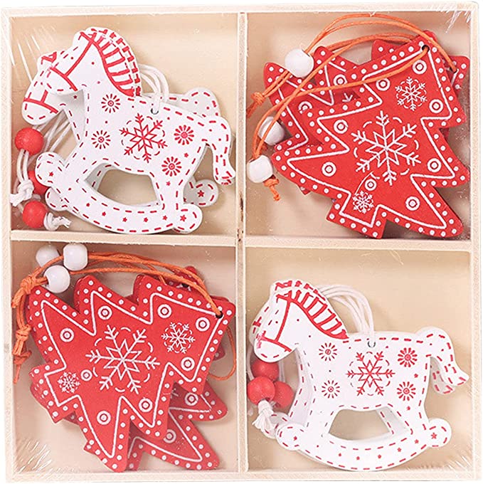 Photo 1 of 12 PCS Christmas Decoration Ornaments Set Xmas Tree Hanging Home Decorations Holiday Decor (03)