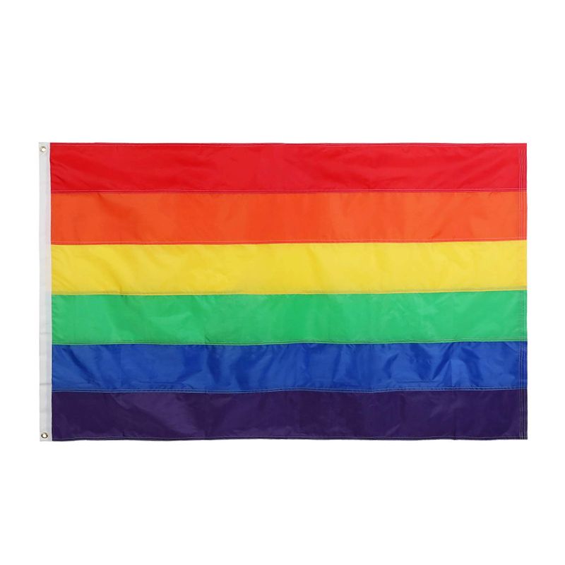 Photo 1 of 210 Nylon Gay Pride Flag 3x5 feet- 2 Sided, Sewn Stripes, Double Stitched- Progressive Pride Rainbow Flag for Wall- LGBTQ Pride Flag Tapestry, Gay Rainbow Flag Cape- Vibrant Colors, Canvas Header