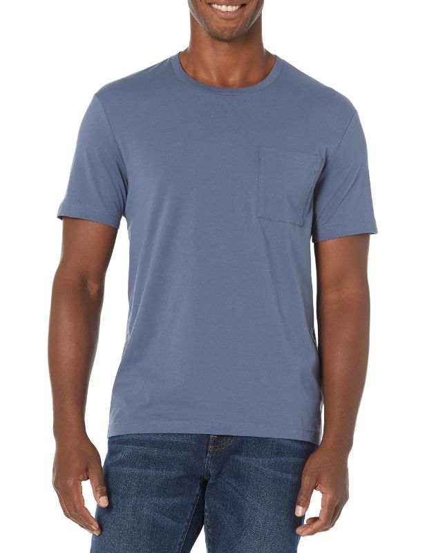 Photo 1 of Goodthreads Men's Slim-Fit Short-Sleeve Cotton Crewneck T-Shirt Medium Tall Denim Pocket