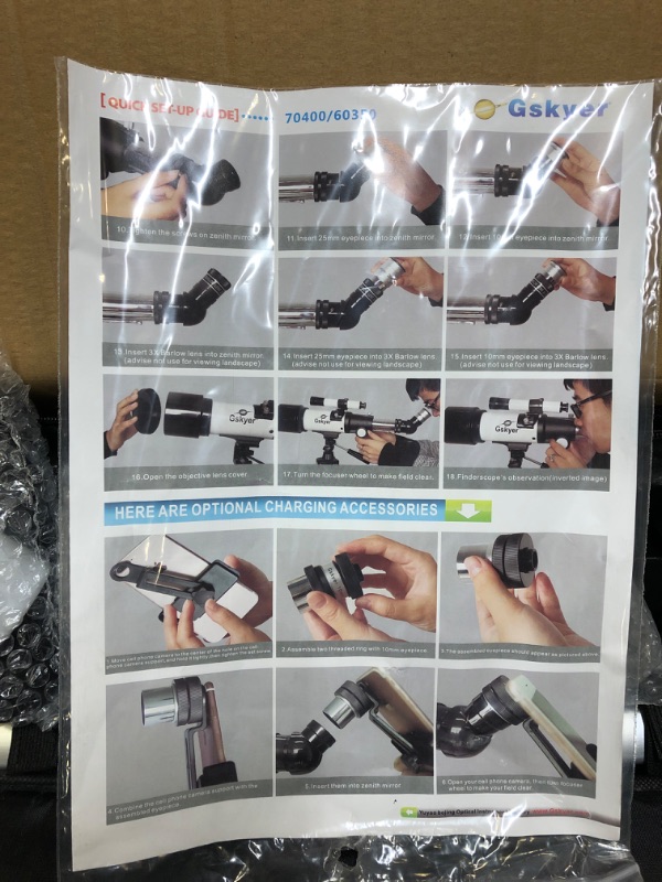 Photo 1 of Gskyer Telescope, 70mm Aperture 400mm AZ Mount Astronomical Refracting Telescope for Kids Beginners - Travel Telescope with Carry Bag, Phone Adapter and Wireless Remote