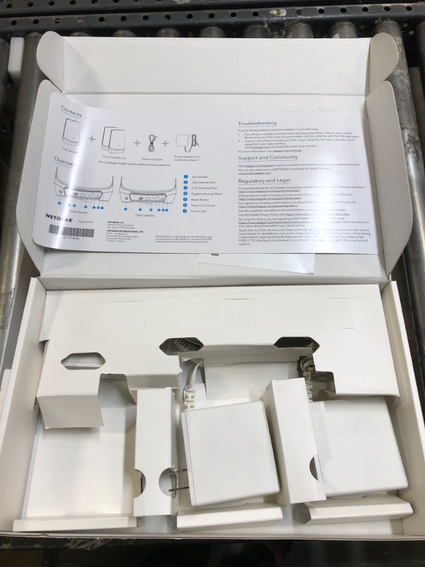 Photo 3 of NETGEAR Orbi Quad-Band WiFi 6E Mesh System (RBKE963), Router with 2 Satellite Extenders, Coverage up to 9,000 sq. ft, 200 Devices, 10 Gig Internet Port, AXE11000 802.11 Axe (Up to 10.8Gbps) WiFi 6E | 3-Pack