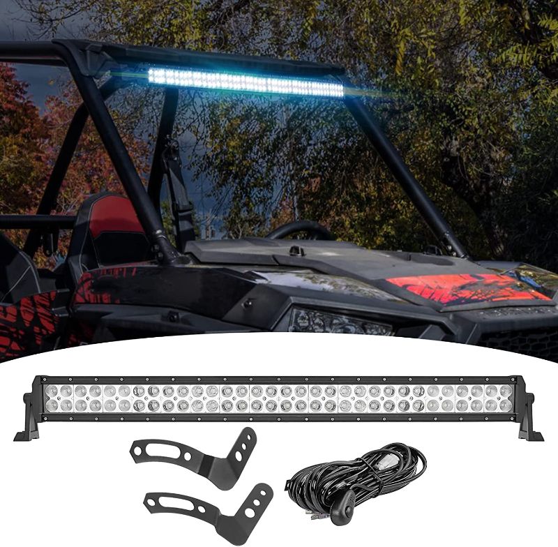 Photo 1 of 32 inch180W Straight Combo LED Light Bar w/Wiring Kit & Below Roof Mounting Brackets Compatible with Polaris RZR 800 900 1000 Models
