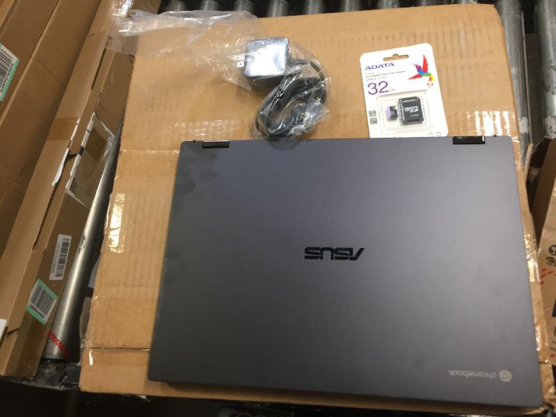 Photo 3 of ASUS - 16" 2-in-1 Touchscreen Chromebook - Intel Core i3 - 8GB Memory - 128GB SSD - Mineral Grey INCLUDES CHARGER AND 32GB ADATA MICROSDHC W/ ADAPTER