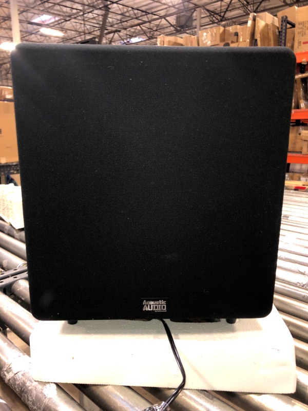 Photo 3 of Acoustic Audio PSW500-12 Home Theater Powered 12" LFE Subwoofer Black Front Firing Sub,500 Watts 12 in 500 Watts Subwoofer