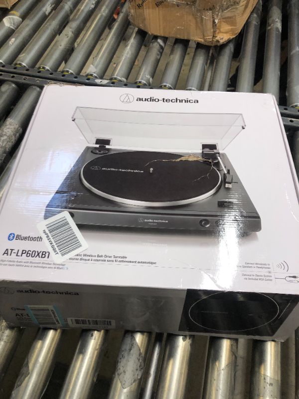 Photo 5 of Audio-Technica AT-LP60XBT-BK Fully Automatic Bluetooth Belt-Drive Stereo Turntable, Black, Hi-Fi, 2 Speed, Dust Cover, Anti-Resonance, Die-cast Aluminum Platter Black Wireless Turntable