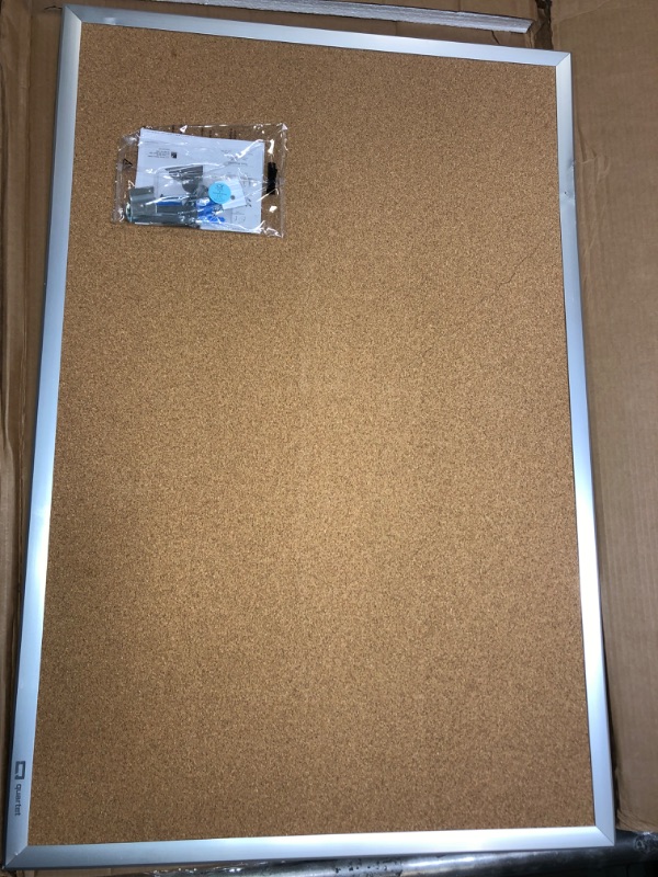 Photo 4 of Quartet Cork Board, Bulletin Board, 3' x 2' Corkboard, Aluminum Frame (2303) Aluminum Frame 3' x 2'
