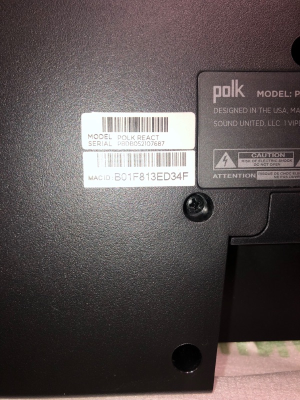 Photo 1 of Polk Audio React Sound Bar, Dolby & DTS Virtual Surround Sound, Next Gen Alexa Voice Engine with Calling & Messaging Built-in, Expandable to 5.1 with Matching React Subwoofer & SR2 Surround Speakers Soundbar