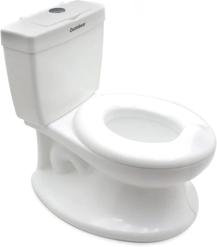 Photo 1 of  Classic Portable White Realistic Toddler Potty Training Toilet w/Flushing Sound Baby Chair Seat Kid 
