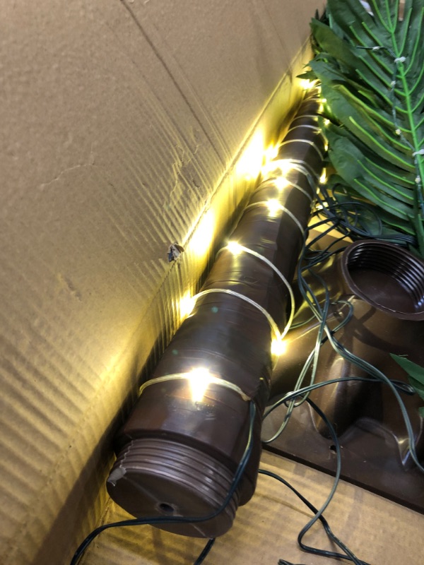 Photo 1 of Lighted Palm Tree, 6FT 162 LED Artificial Palm Tree with Coconuts, Tropical Light Up Palm Trees for Home Garden Christmas Party Outdoor Patio Decor 6FT WW Palm Tree