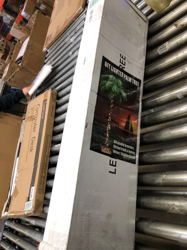 Photo 1 of Lighted Palm Tree, 6FT 162 LED Artificial Palm Tree with Coconuts, Tropical Light Up Palm Trees for Home Garden Christmas Party Outdoor Patio Decor 6FT WW Palm Tree