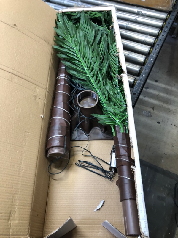 Photo 1 of Lighted Palm Tree, 6FT 162 LED Artificial Palm Tree with Coconuts, Tropical Light Up Palm Trees for Home Garden Christmas Party Outdoor Patio Decor 6FT WW Palm Tree