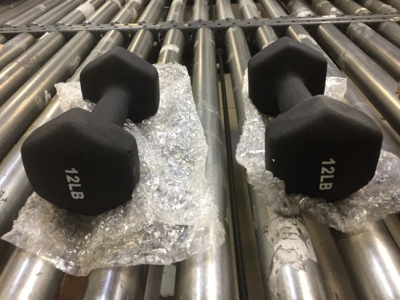 Photo 2 of 12LB RUBBER HEX DUMBELL, PAIR 