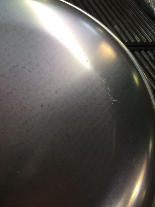 Photo 4 of 3pc Stainless Steel Display Tray, Round, Markings/Scuffs as a result of use 