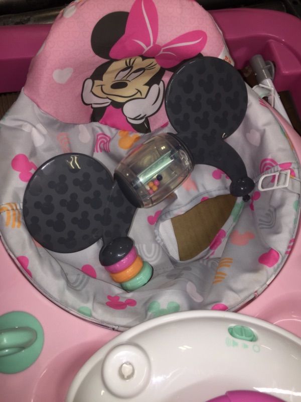Photo 4 of Disney Baby Minnie Mouse 2-in-1 Forever Besties Baby Walker - Easy Fold Frame and Removable Toy Station, Age 6 Months+ Minnie Forever Besties