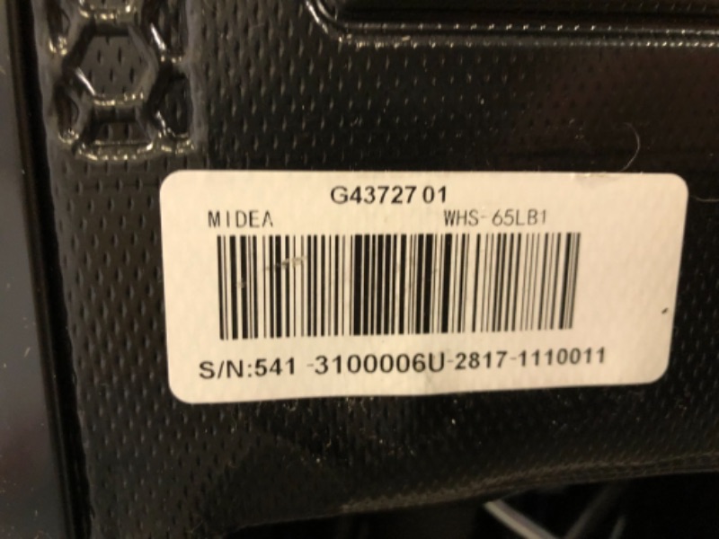 Photo 5 of Midea WHS-65LB1 Compact Single Reversible Door Refrigerator, *markings/dirty exterior* 1.6 Cubic Feet(0.045 Cubic Meter), Black Black 1.6 Cubic Feet Refrigerator