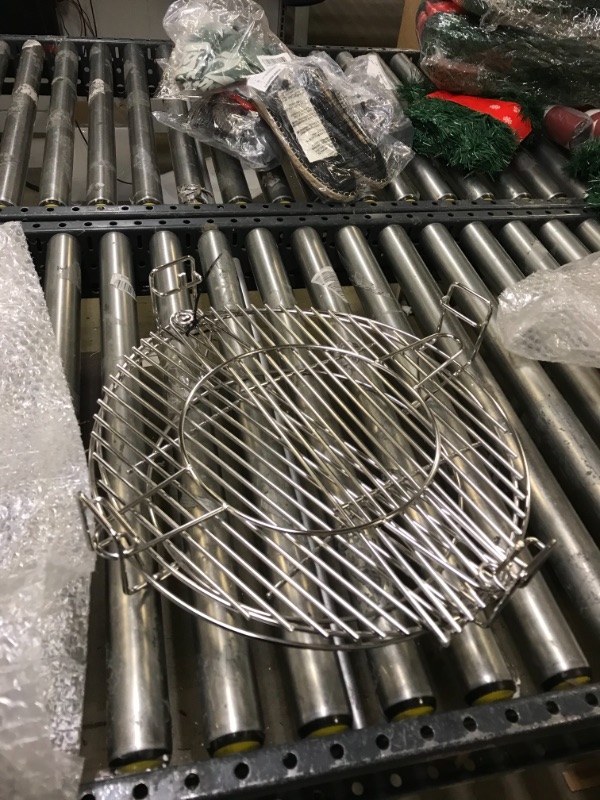 Photo 2 of 18-in Round Stainless Steel Kamado Expander, Multi-level Flexible Cooking Racks for Large Big Green Egg, Kamado Joe Classic, Vision Ceramic Grills, 2 Half Moon Grates, 1 Base Rack, 1 Accessory Rack 18.0 Inches