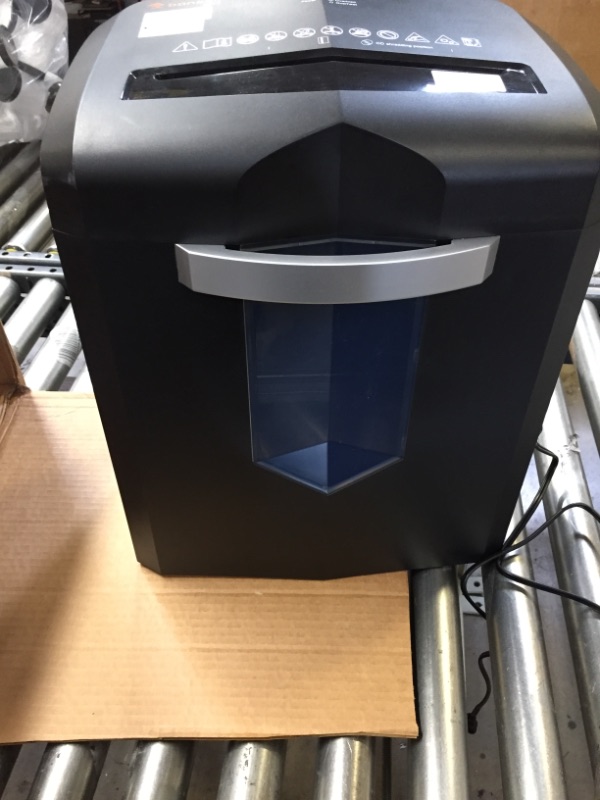 Photo 2 of Bonsaii Home Office Paper Shredder, 12-Sheet 40-Minute High Security Micro Cut Shredder for CD/Card/Staple/Clip, Anti-Jam Quiet Heavy Duty Shredder with 5.5 Gal Big Pullout Bin, C267-B 1 2 Sheet 40-Mins-Black   ****OPENED FOR PICTURES****