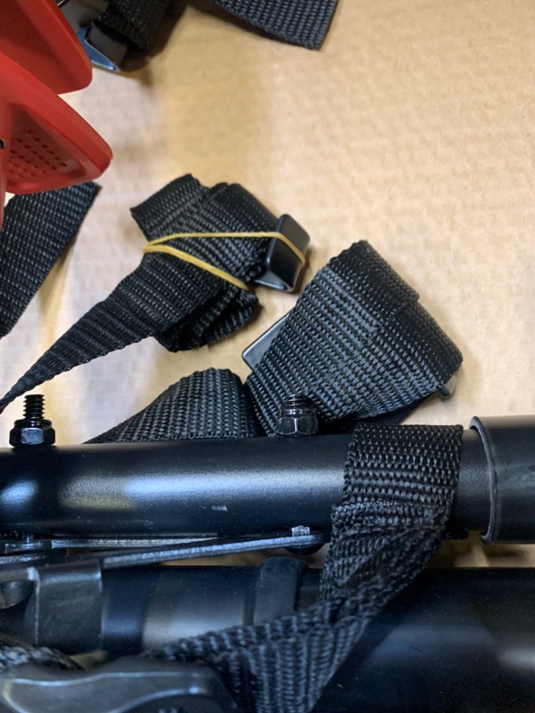 Photo 1 of Allen Sports Premier 3-Bike Trunk Rack, Model S103 (Black and red) --- Box Packaging Damaged, Item is New
